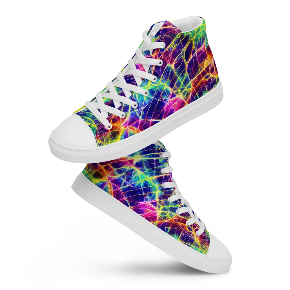 Synthetic Vines on Women's High Top Canvas Shoes — Front