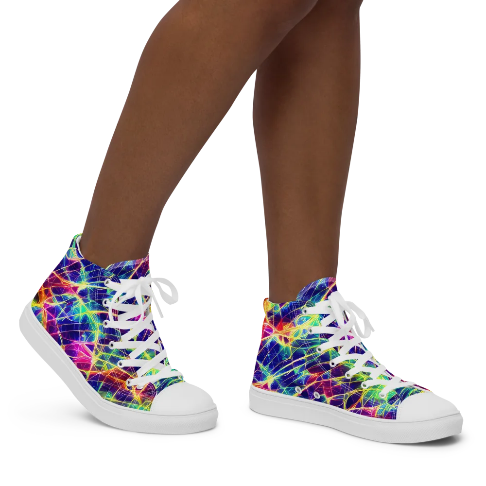 Synthetic Vines on Women's High Top Canvas Shoes — Right