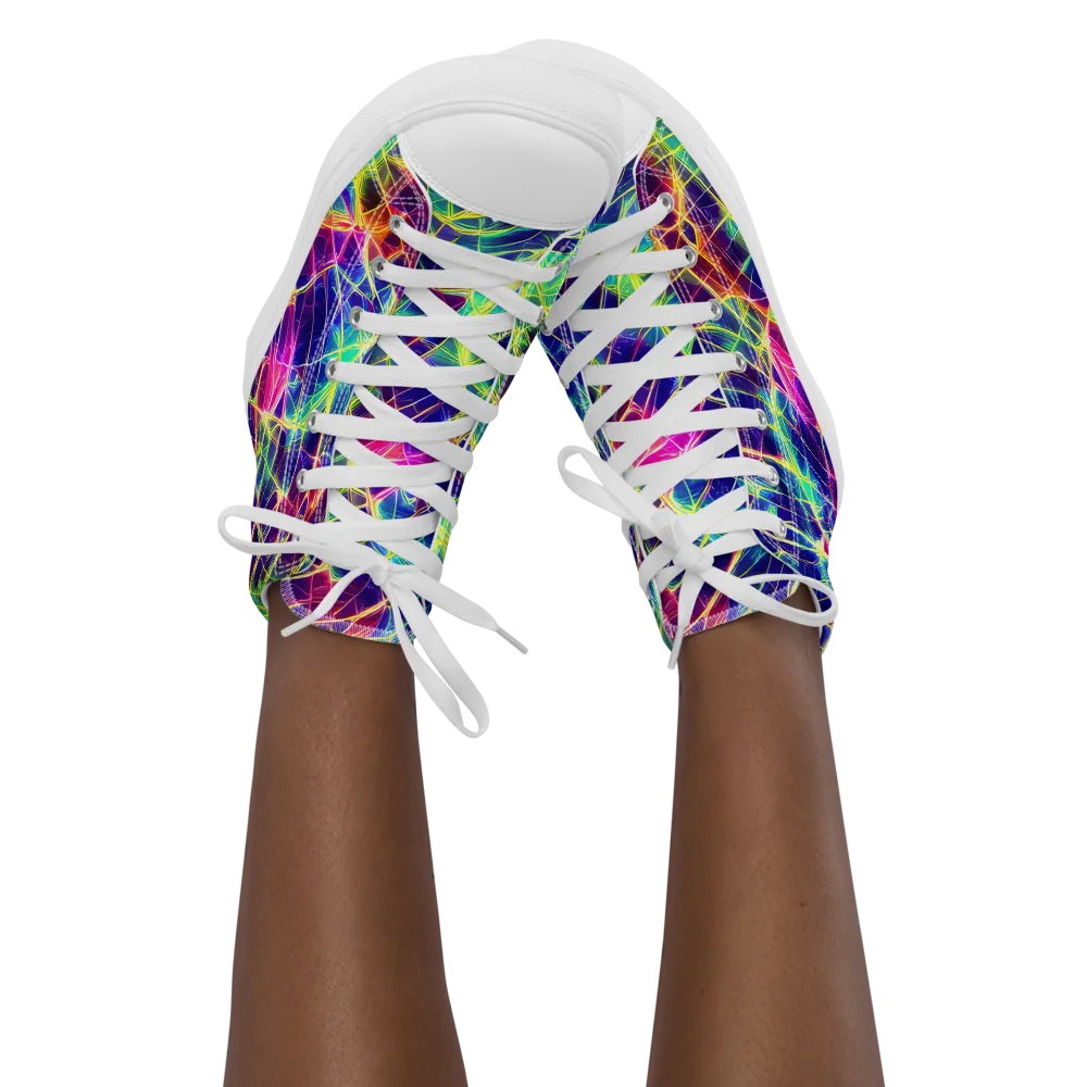 Synthetic Vines on Women's High Top Canvas Shoes — Front