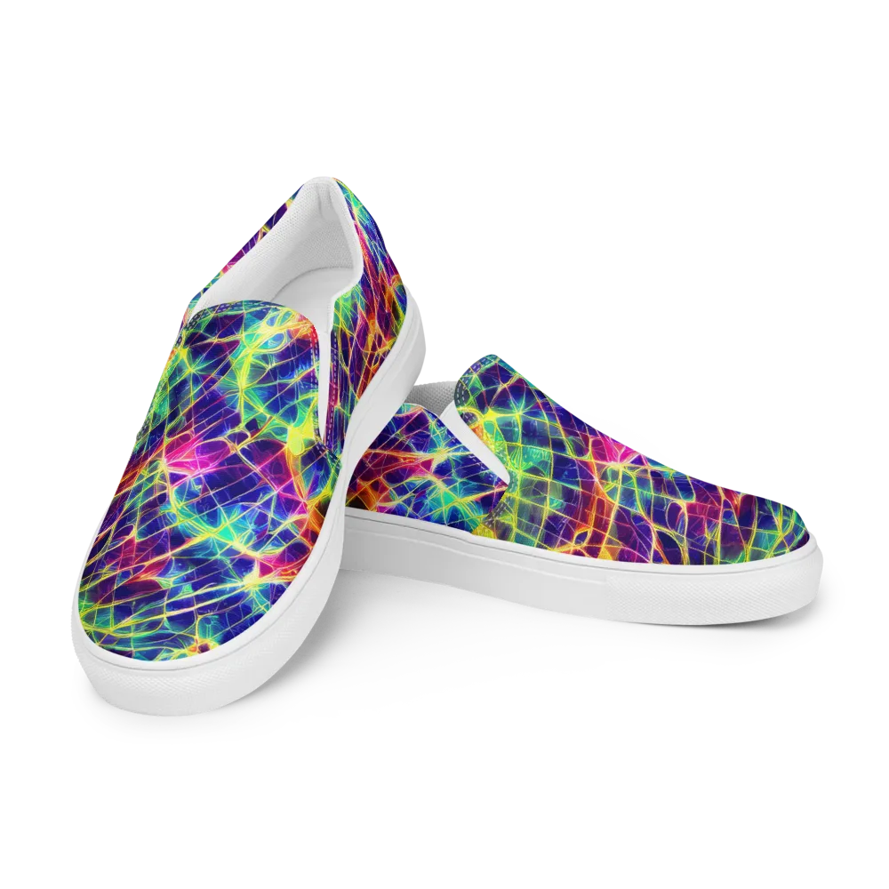 Synthetic Vines on Men's Slip-On Canvas Shoes — Left Front