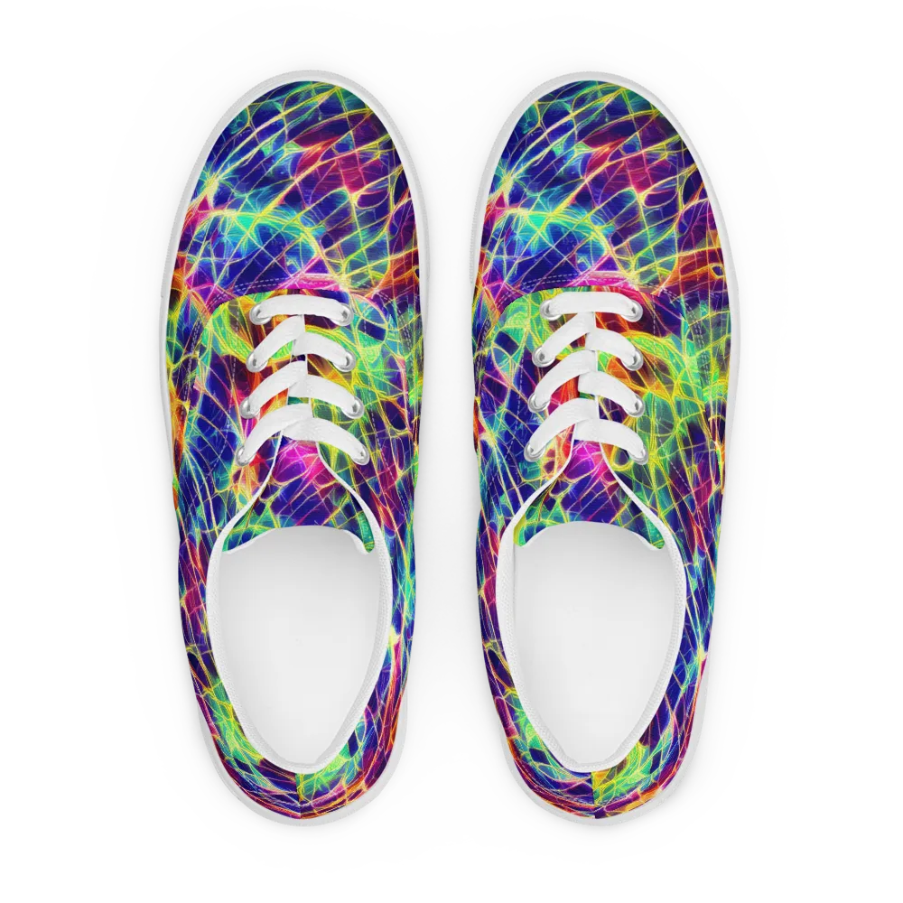 Synthetic Vines on Men's Lace-Up Canvas Shoes — Front