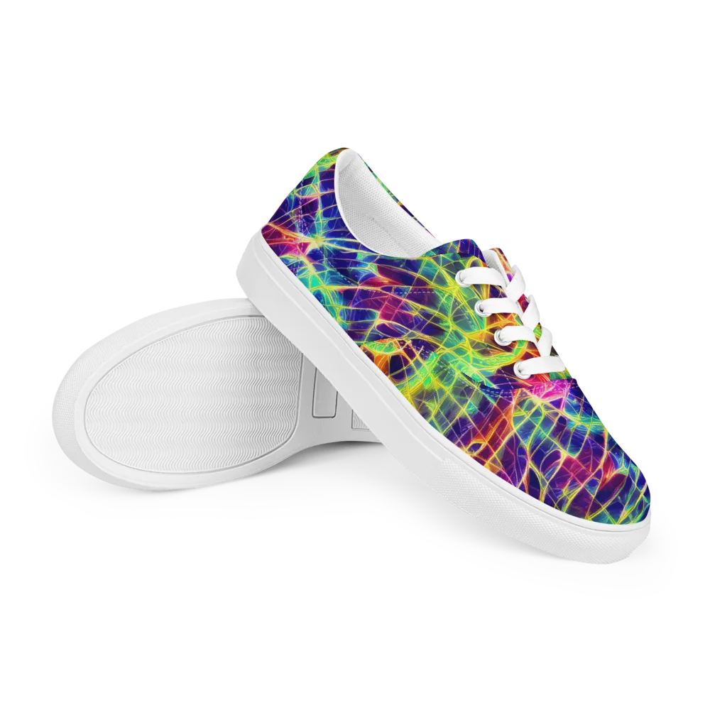 Synthetic Vines on Men's Lace-Up Canvas Shoes — Right Front