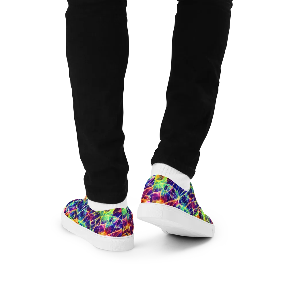Synthetic Vines on Men's Lace-Up Canvas Shoes — Back