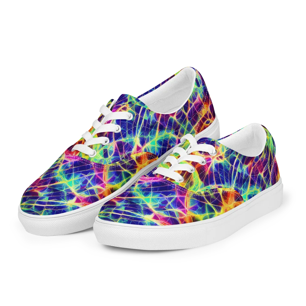 Synthetic Vines on Men's Lace-Up Canvas Shoes — Left Front