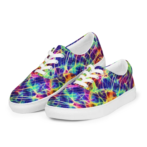 Synthetic Vines on a Men's Lace-Up Canvas Shoes