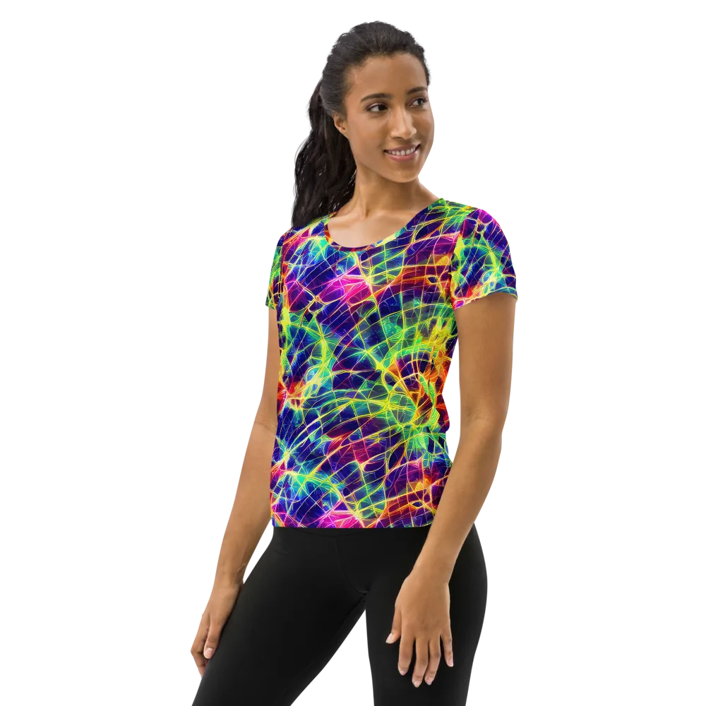 Synthetic Vines on Women's Athletic T-Shirt — Left