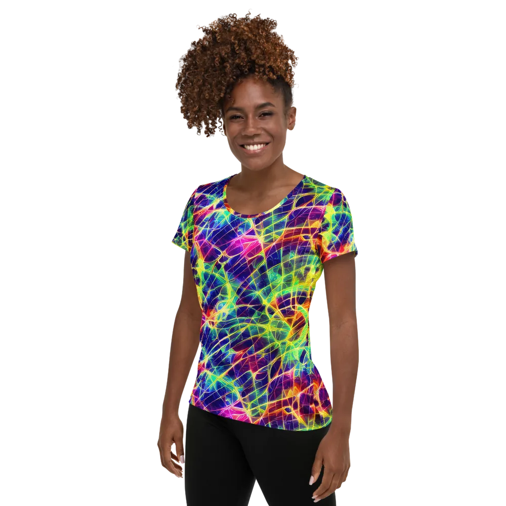 Synthetic Vines on Women's Athletic T-Shirt — Left