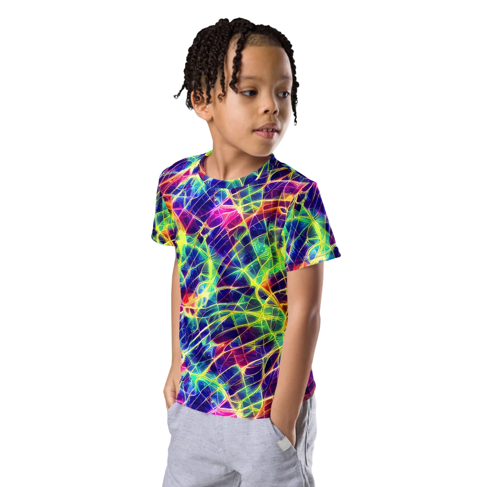 Synthetic Vines on Kids Crew Neck T-Shirt — Left Front