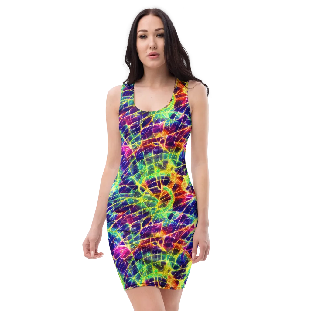 Synthetic Vines on Bodycon Dress — Front