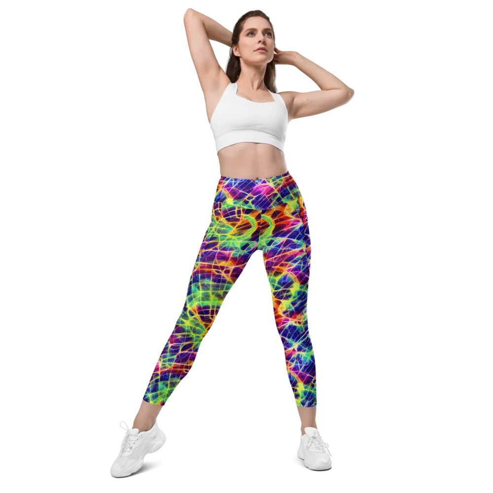 Synthetic Vines on Leggings with Pockets — Front