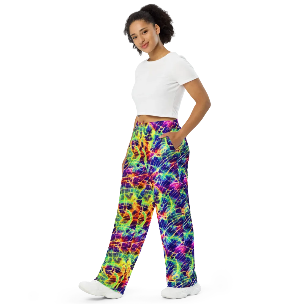 Synthetic Vines on Wide-Leg Pants — Left Front