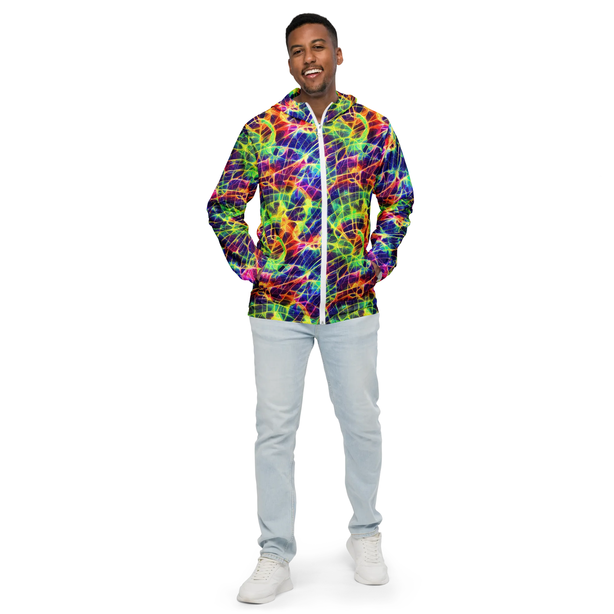 Synthetic Vines on Men's Windbreaker — Front