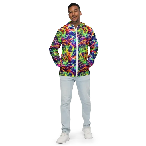 Synthetic Vines on a Men's Windbreaker