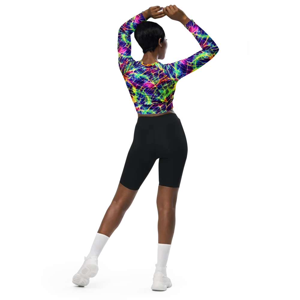 Synthetic Vines on Long Sleeve Crop Top — Back