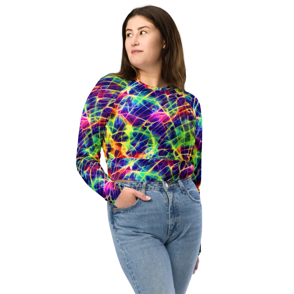 Synthetic Vines on Long Sleeve Crop Top — Front
