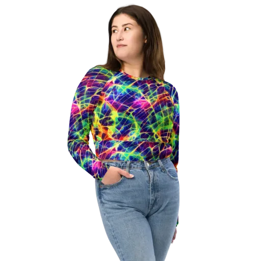 Synthetic Vines on a Long Sleeve Crop Top