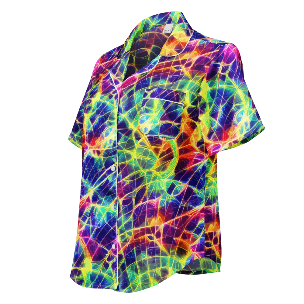 Synthetic Vines on Women's Short Sleeve Pajama Top — Left Front