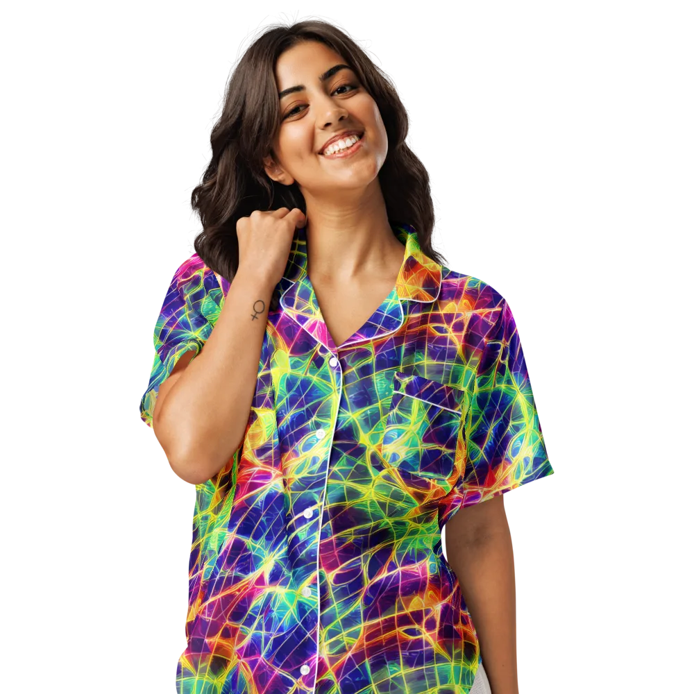 Synthetic Vines on Women's Short Sleeve Pajama Top — Front