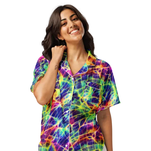 Synthetic Vines on a Women's Short Sleeve Pajama Top