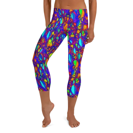 Digital Coral on a Capri Leggings