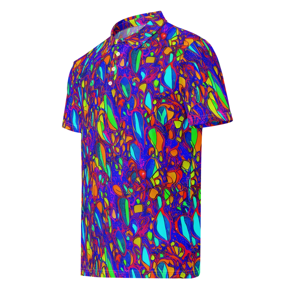 Digital Coral on Men's Slim Fit Polo Shirt — Left Front