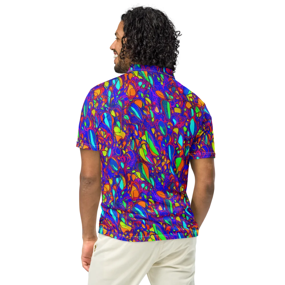 Digital Coral on Men's Slim Fit Polo Shirt — Back
