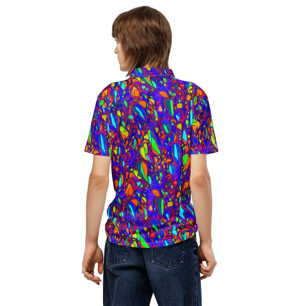 Digital Coral on Men's Slim Fit Polo Shirt — Back