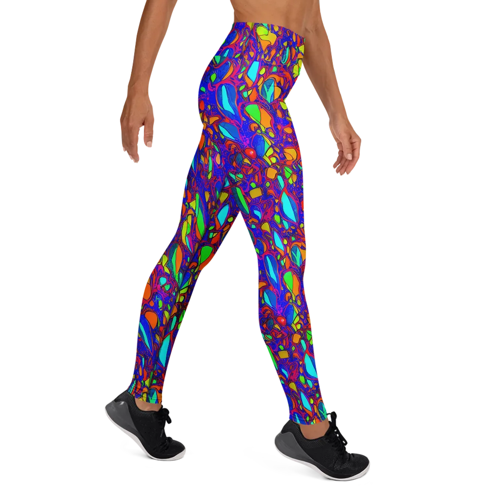 Digital Coral on Yoga Leggings — Right