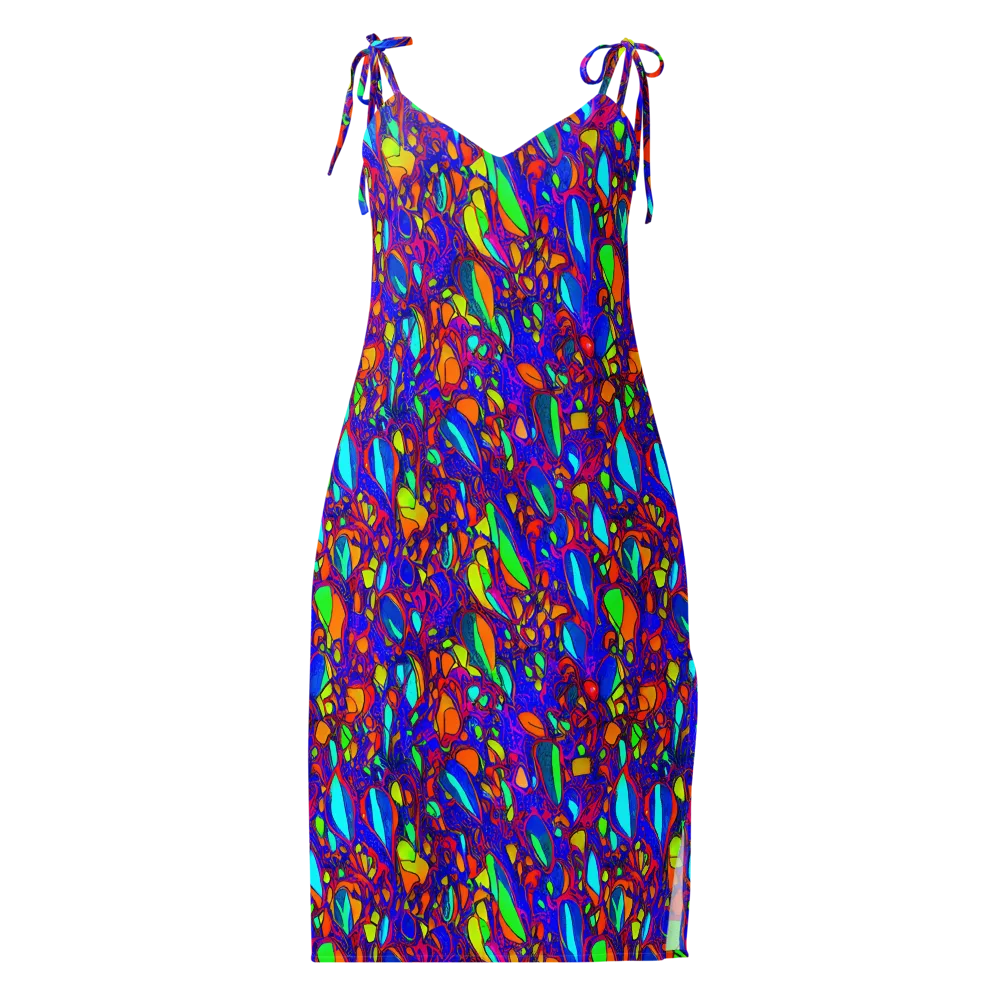 Digital Coral on Slip Dress — Front