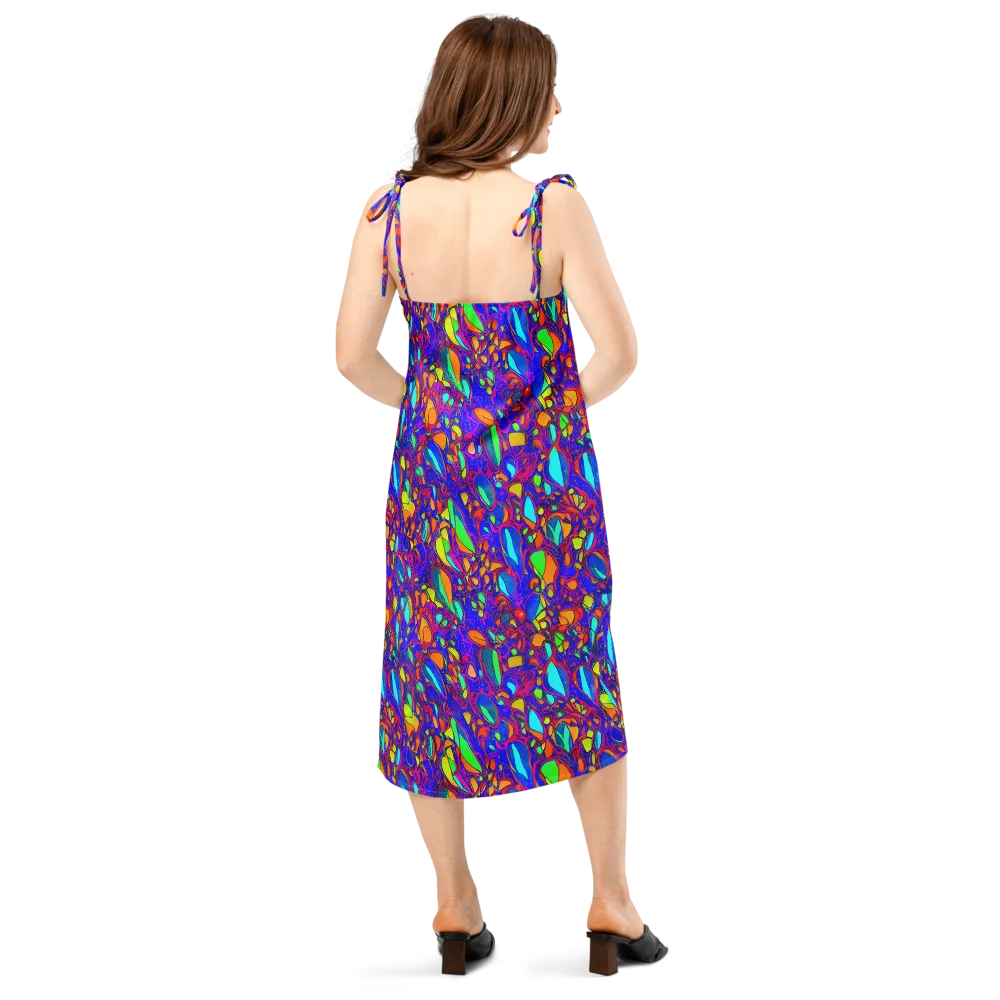 Digital Coral on Slip Dress — Back