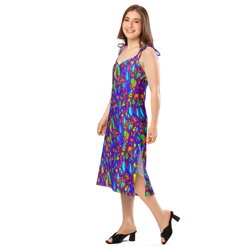 Digital Coral on Slip Dress — Left Front
