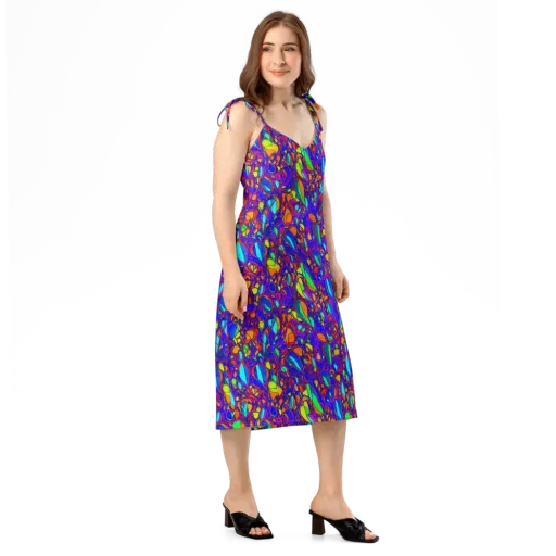 Digital Coral on a Slip Dress