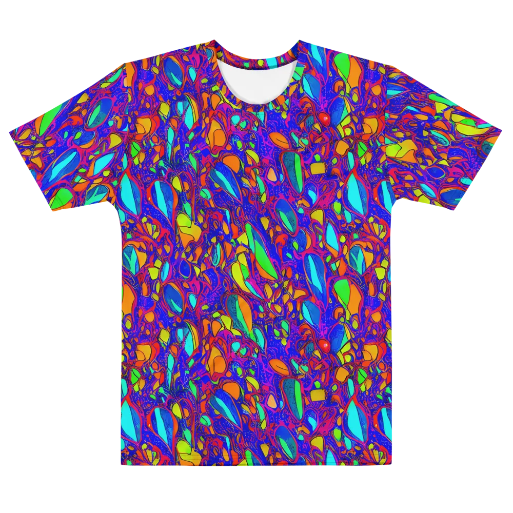 Digital Coral on Men's Cotton Crew Neck T-Shirt — Front