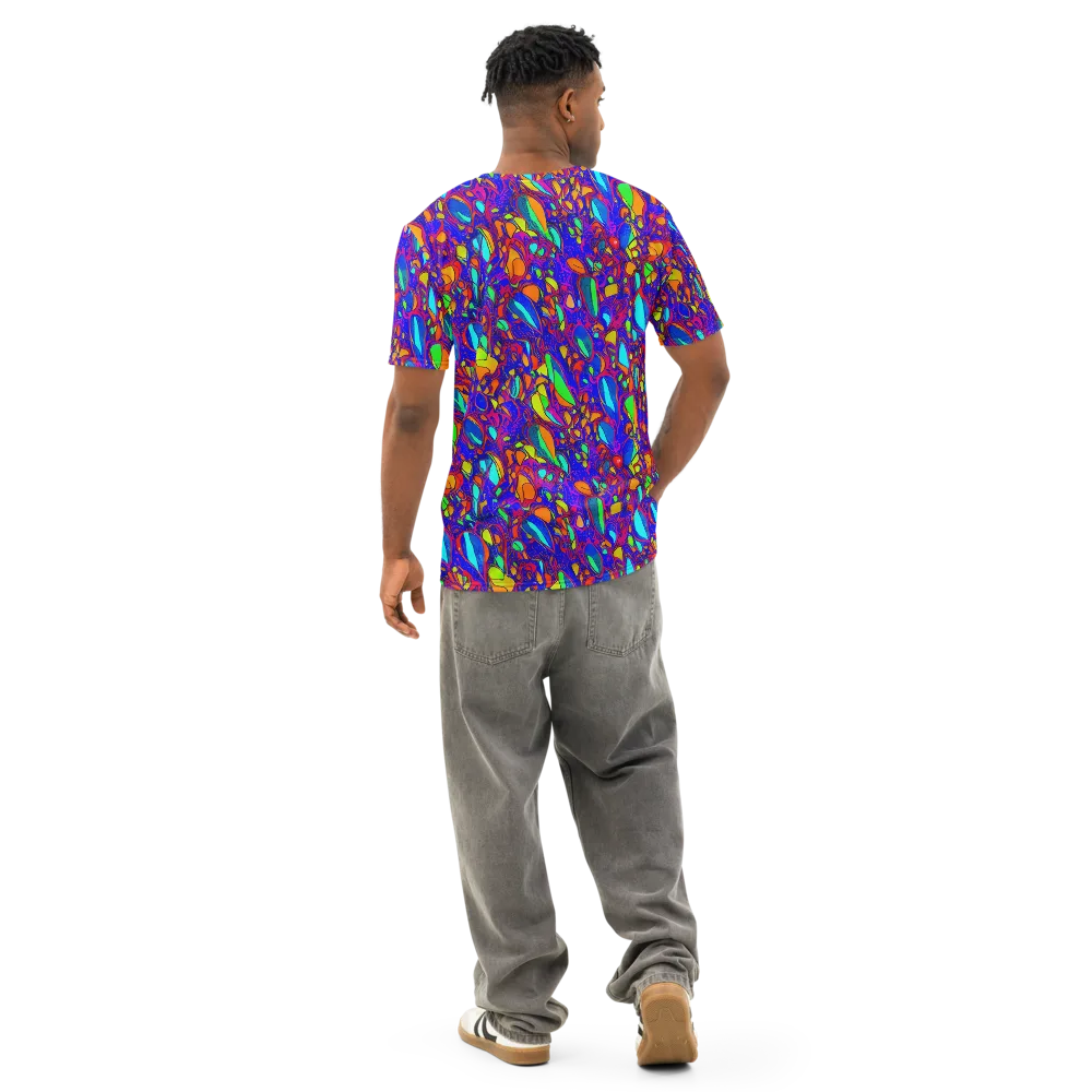 Digital Coral on Men's Cotton Crew Neck T-Shirt — Back