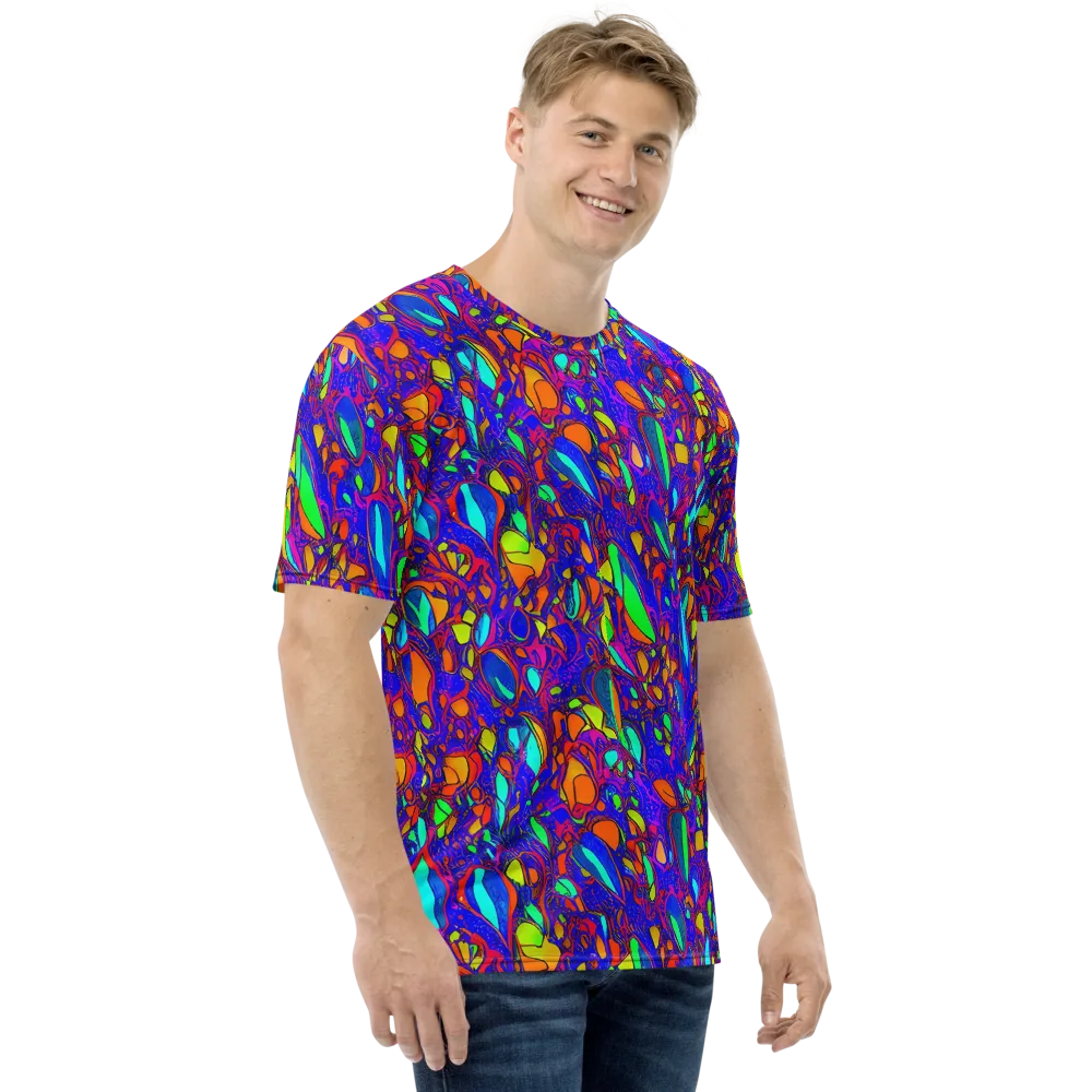 Digital Coral on Men's Crew Neck T-Shirt — Right