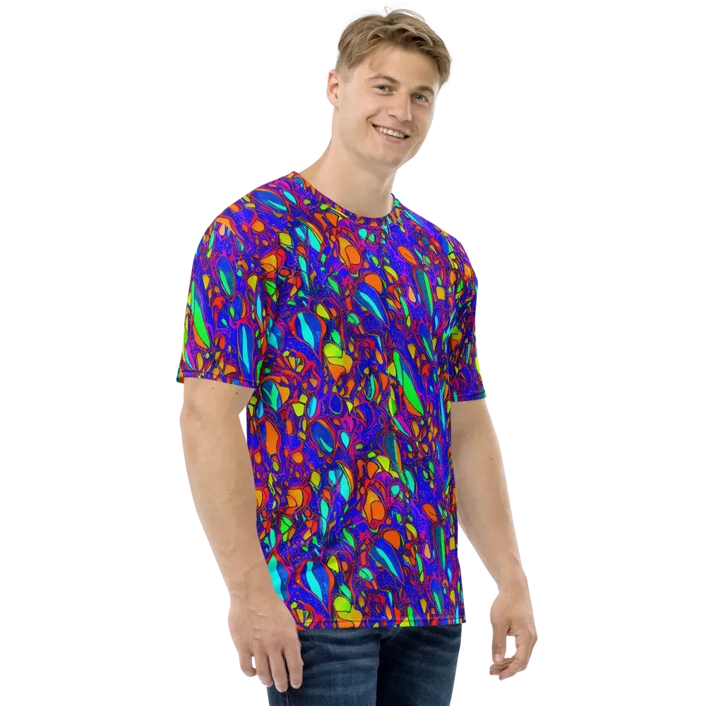 Digital Coral on Men's Crew Neck T-Shirt — Right