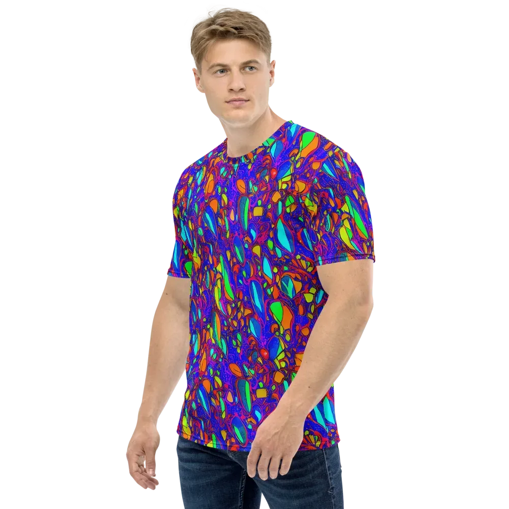 Digital Coral on Men's Crew Neck T-Shirt — Left
