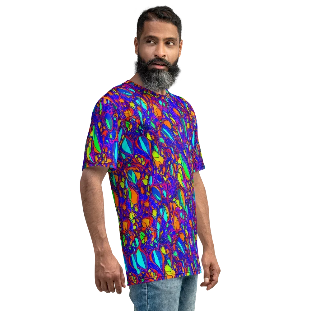 Digital Coral on Men's Crew Neck T-Shirt — Right