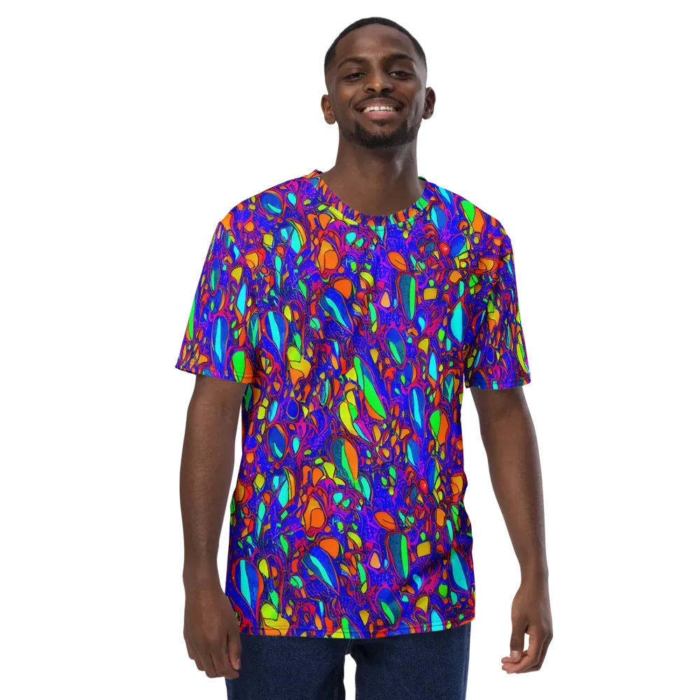 Digital Coral on Men's Crew Neck T-Shirt — Front