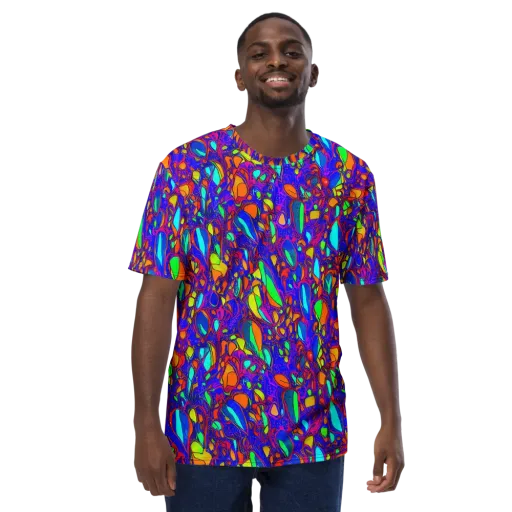 Digital Coral on a Men's Crew Neck T-Shirt
