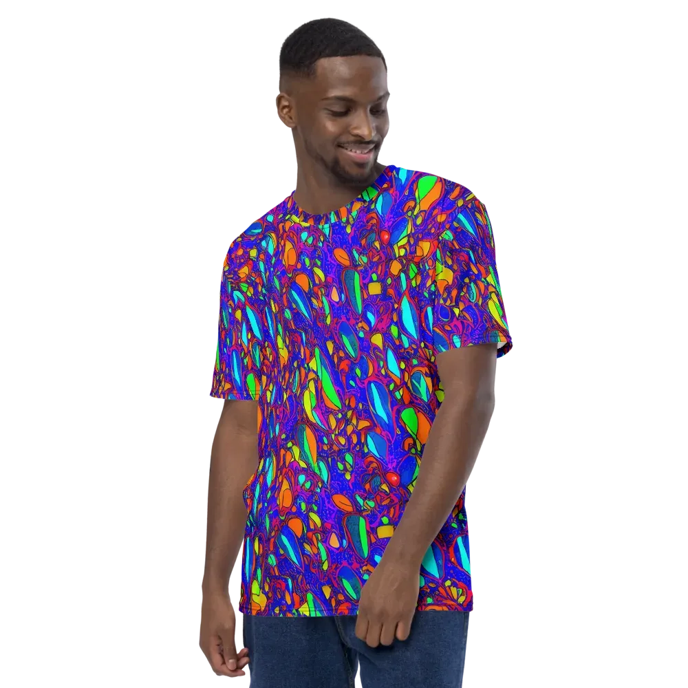 Digital Coral on Men's Crew Neck T-Shirt — Left