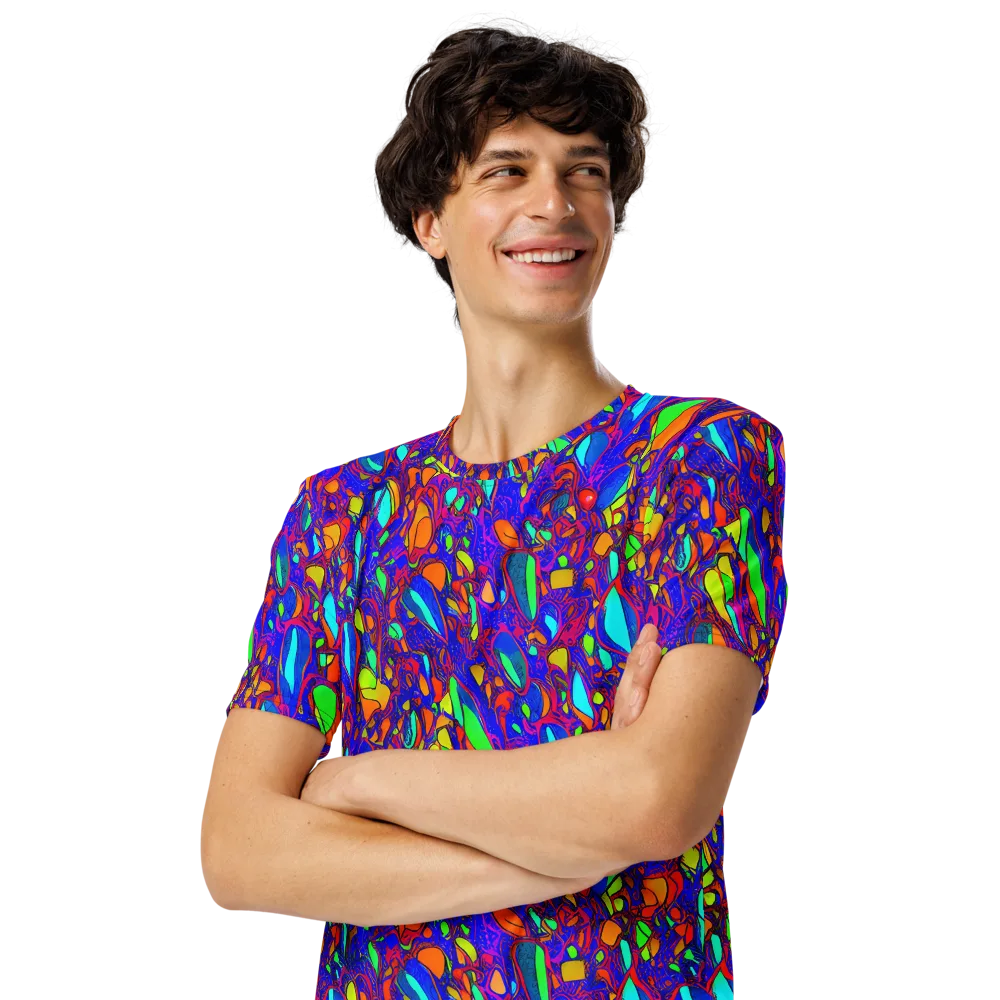Digital Coral on Men's Crew Neck T-Shirt — Left Front