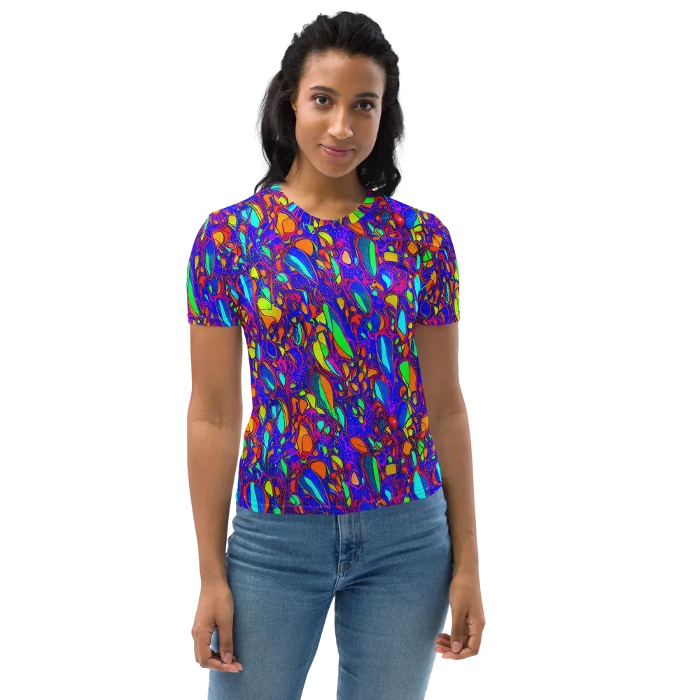 Digital Coral on Women's Crew Neck T-Shirt — Front