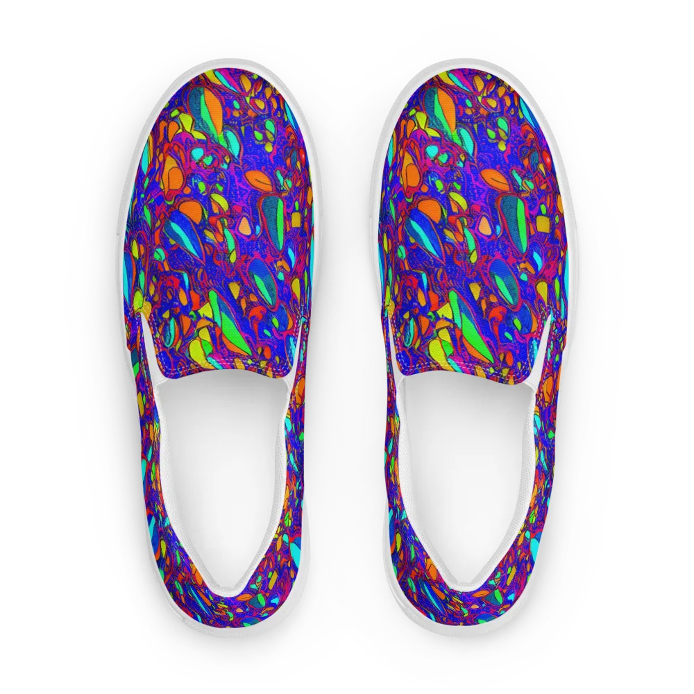 Digital Coral on Men's Slip-On Canvas Shoes — Front