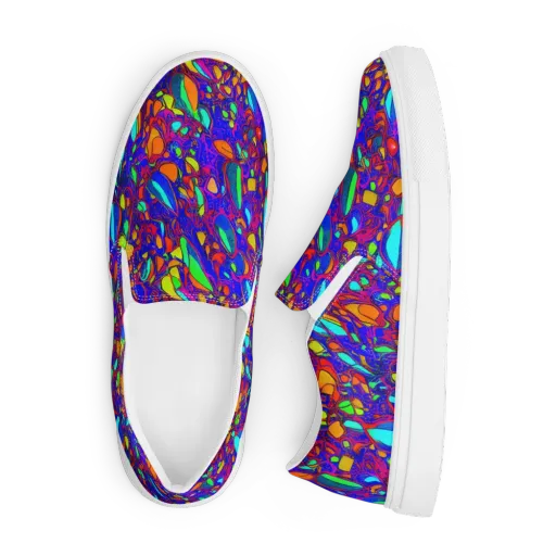 Digital Coral on a Men's Slip-On Canvas Shoes