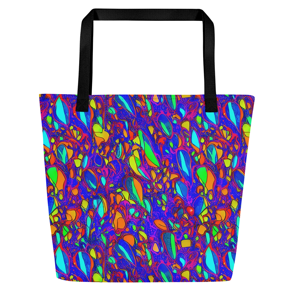 Digital Coral on Large Tote Bag W/ Pocket — Front