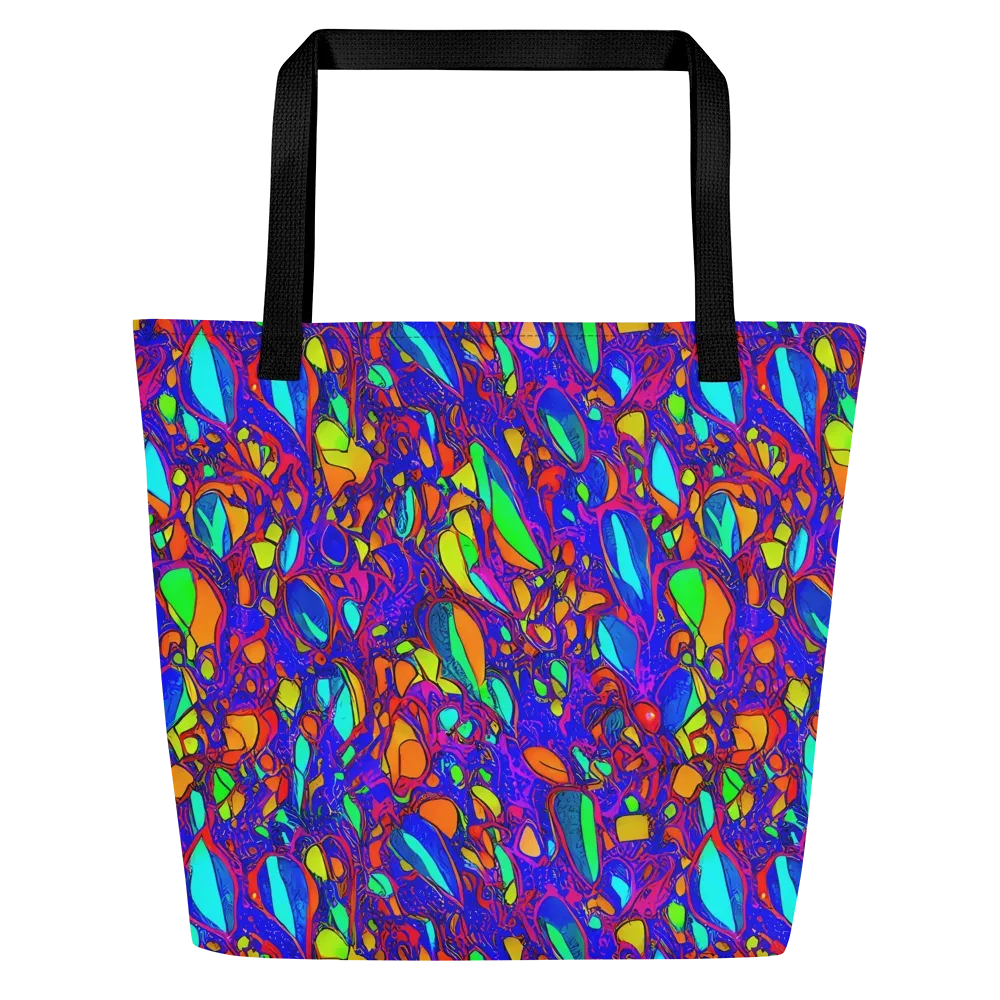 Digital Coral on Large Tote Bag W/ Pocket — Front