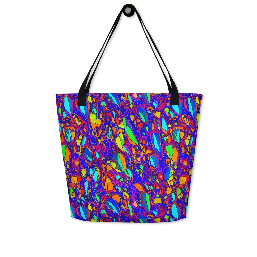Digital Coral on Large Tote Bag W/ Pocket — Front