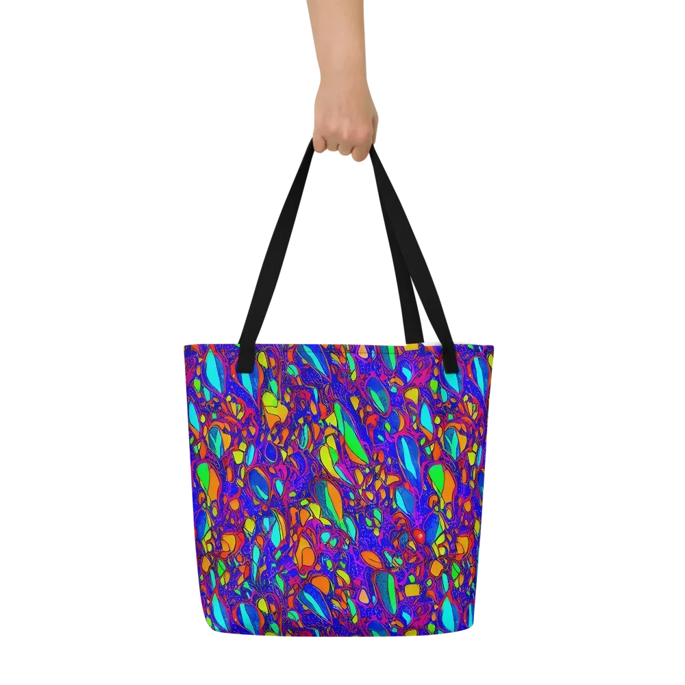 Digital Coral on Large Tote Bag W/ Pocket — Front