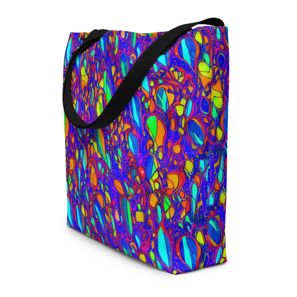 Digital Coral on Large Tote Bag W/ Pocket — Front